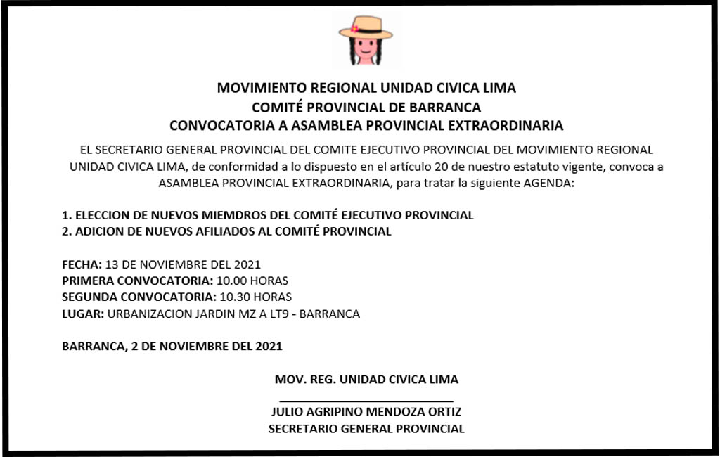 COMITE PROVINCIAL DE BARRANCA